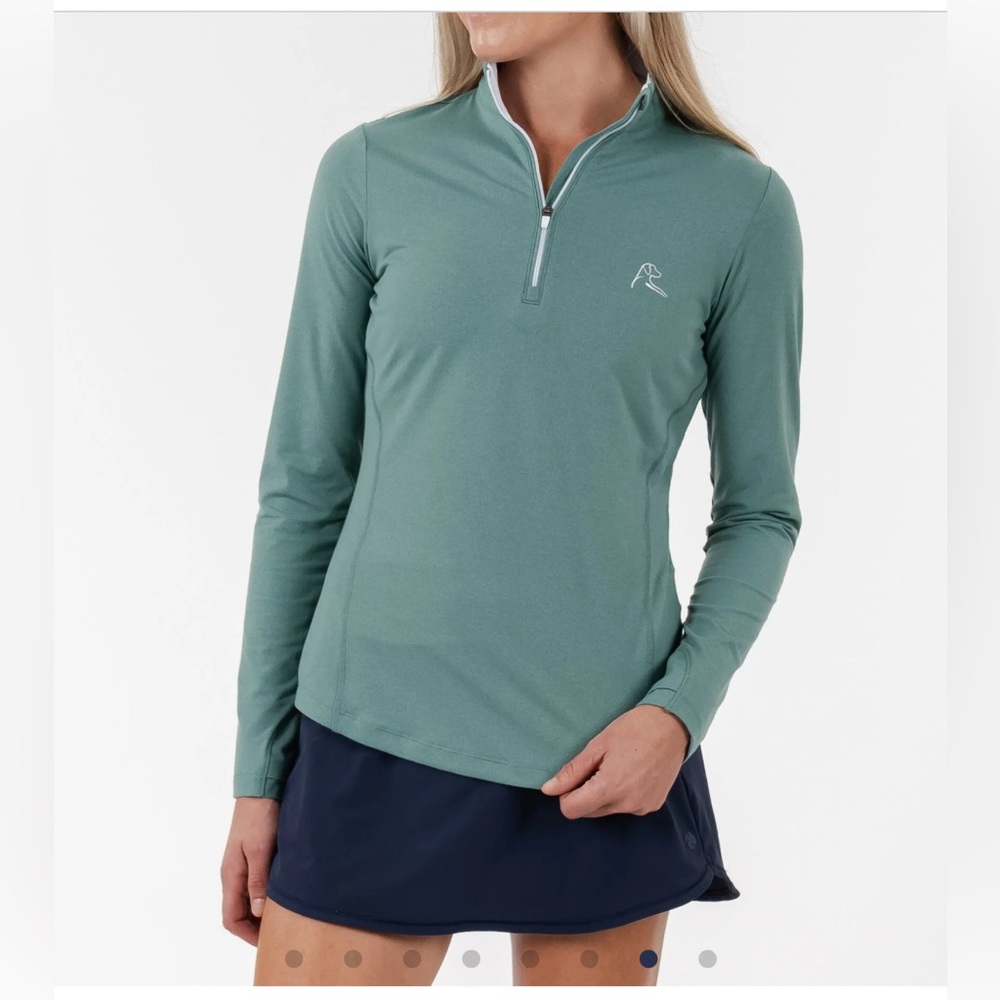 Rhoback Women's Long Sleeve Quarter-Zip Pullover in Sage Green